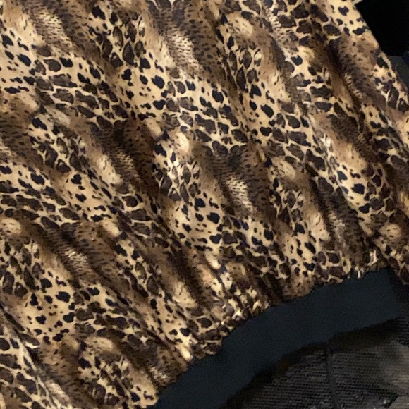 XL 100% Silk cheetah leopard print bomber jacket - Picture 10 of 14